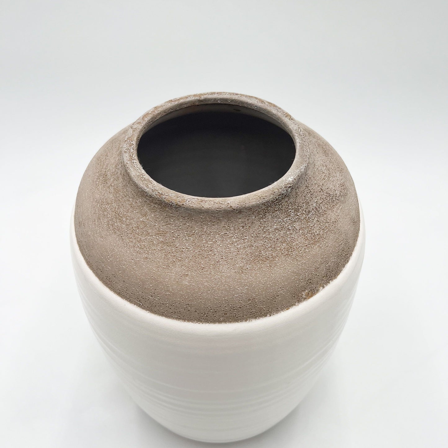 White and Natural Stone Vase - Large