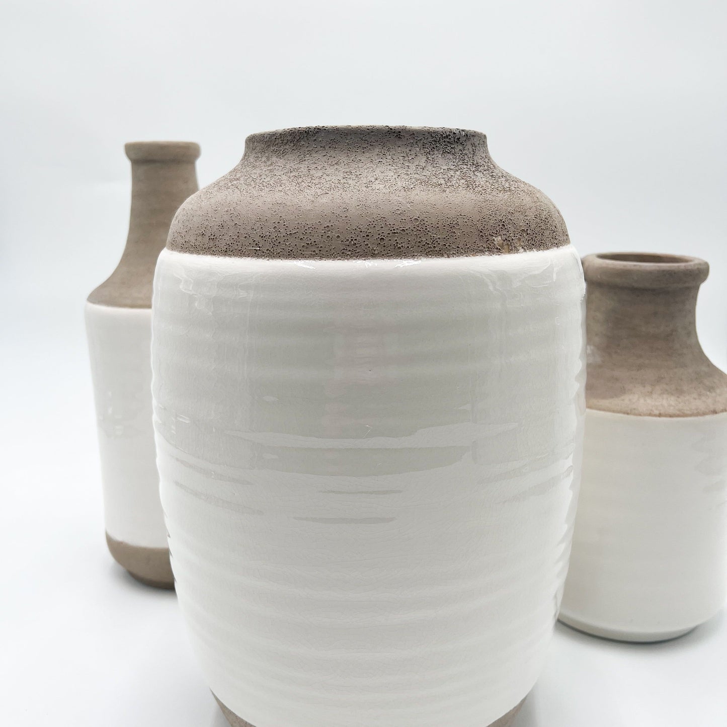 White and Natural Stone Vase