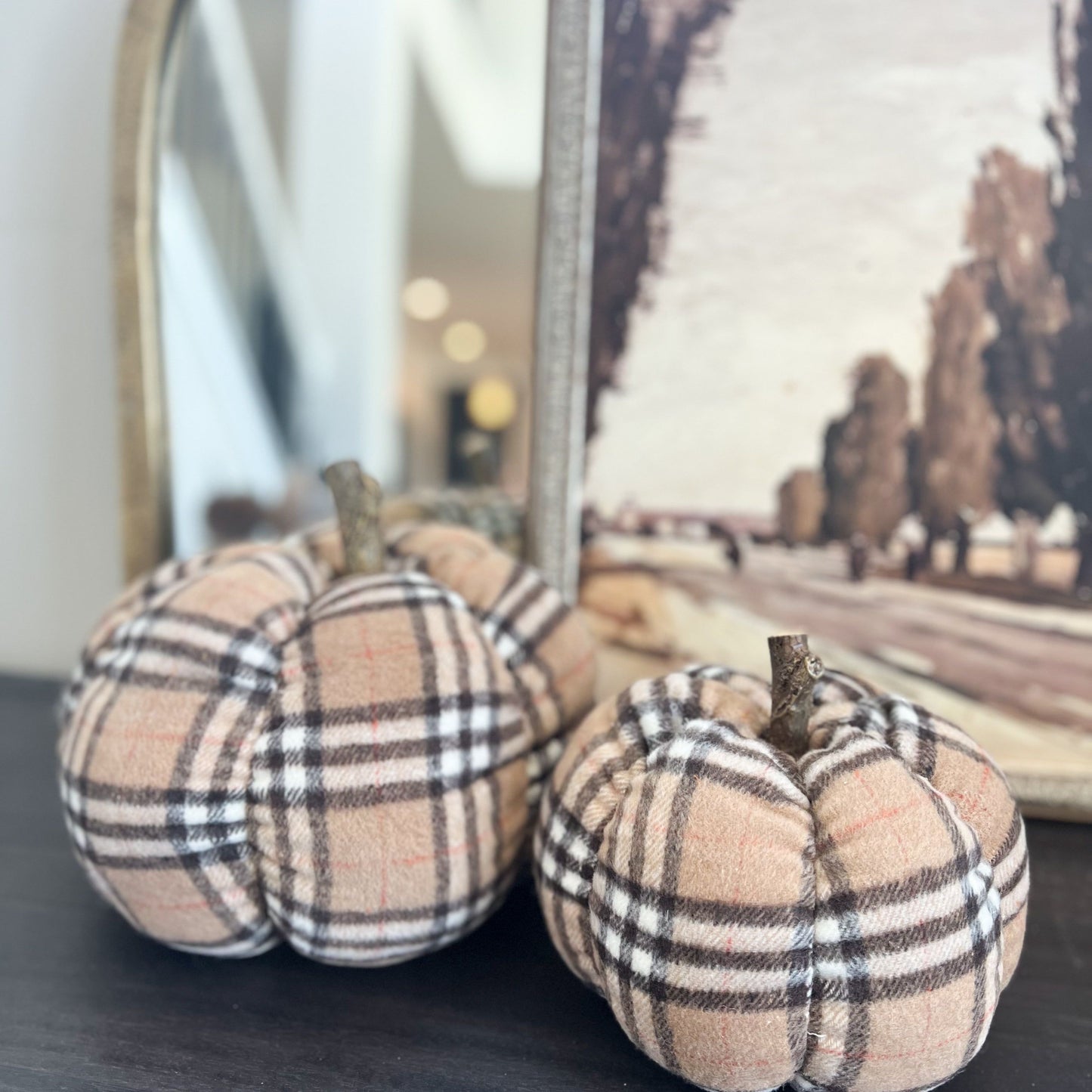 Plush Plaid Pumpkin - Medium