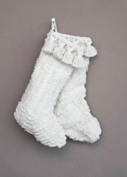 Cream Cotton Stocking 20" - 2 styles