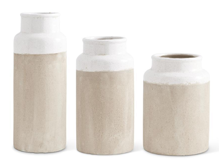 Cream Glazed Top Vase - 3 Sizes
