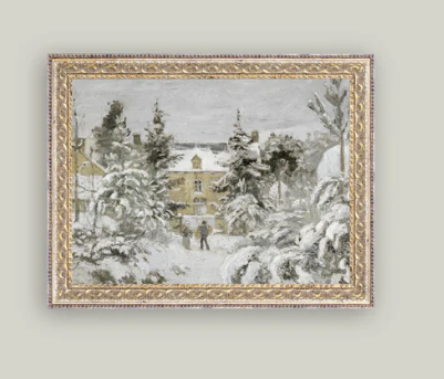 Snowy Stroll Framed Art - 2 Sizes
