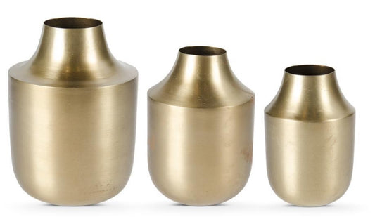 Brushed Gold Tapered Vase - 3 Sizes