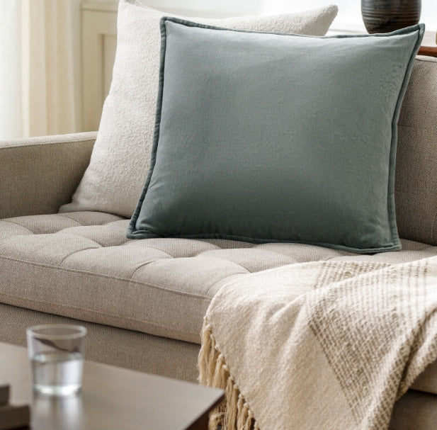 Sage Cotton Velvet Pillow