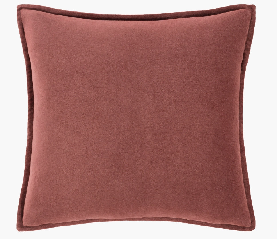 Terracotta Cotton Velvet Pillow