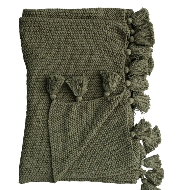 Green Cotton Throw
