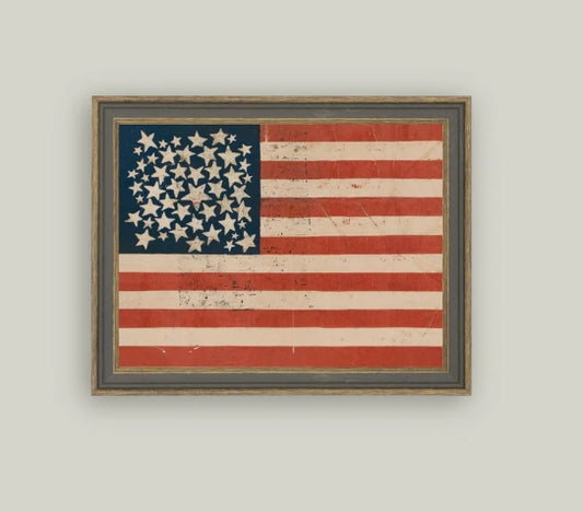 Rustic American Flag Art