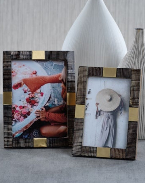 Lagos Horn and Brass Photo Frame - 5x7