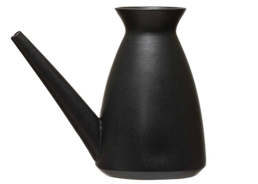 Black Stoneware Watering Can