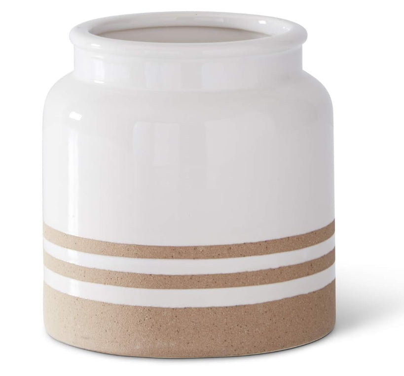 Tan Striped Vase