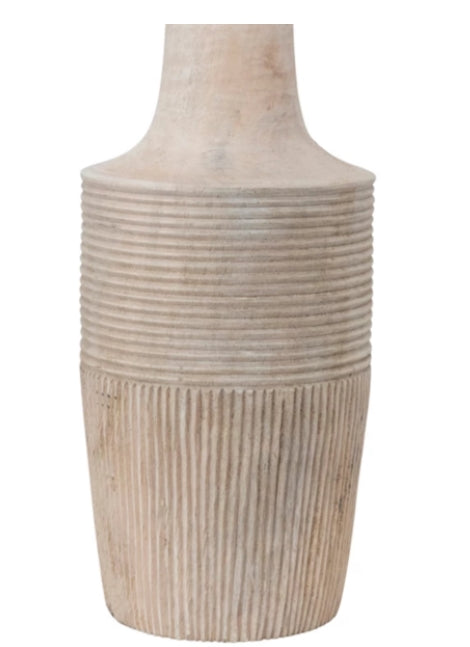 Hand Carved Mango Wood Vase