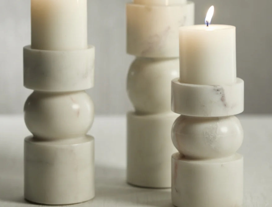 Marmar Marble Pillar Holder - 2 Sizes