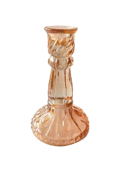 Light Orange Glass Taper Holder