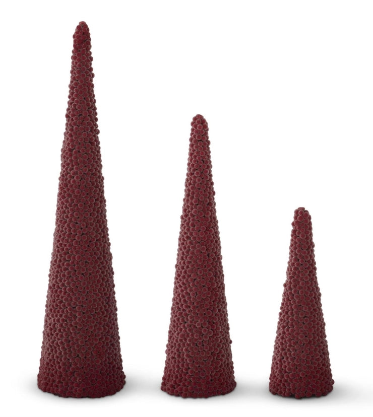 Icy Red Berry Cone Tree - 3 Sizes