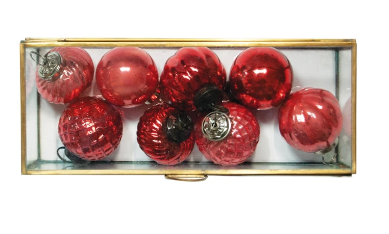 Embossed Mercury Ornaments in Display Box - 2 Colors