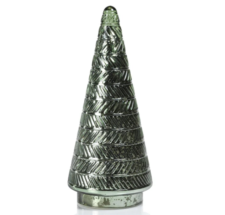 Siberian Antique Green Glass LED Tree - 3 Sizes