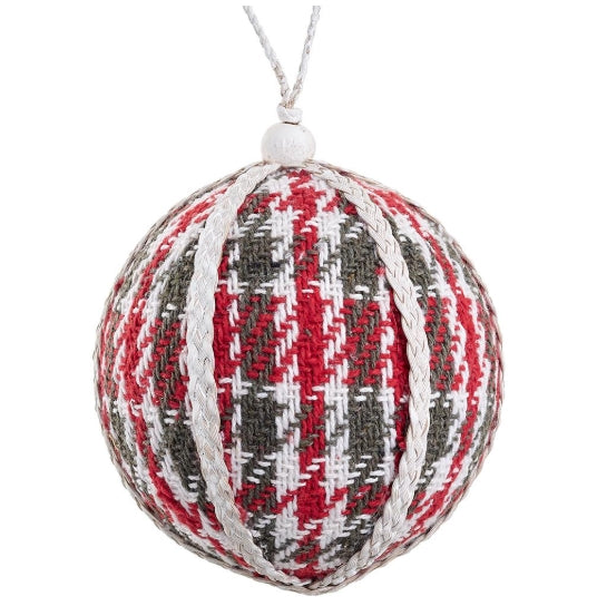 Plaid Red and Green Ornament - 2 Sizes