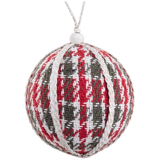 Plaid Red and Green Ornament - 2 Sizes