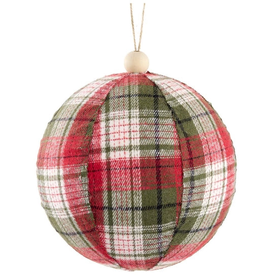 Red and Green Plaid Ornament - 6"