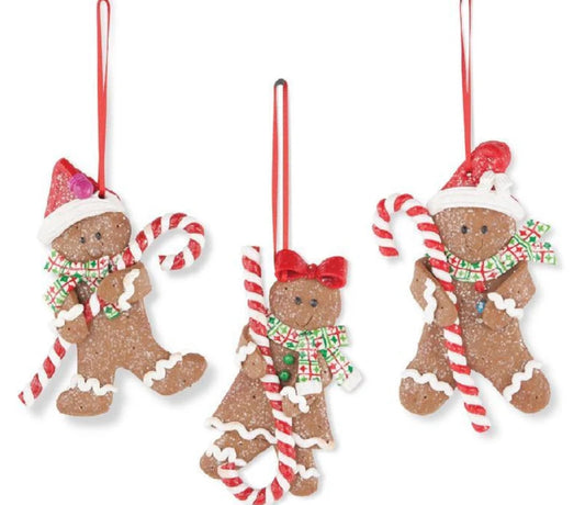 Gingerbread Cookie Ornaments - Set of 3
