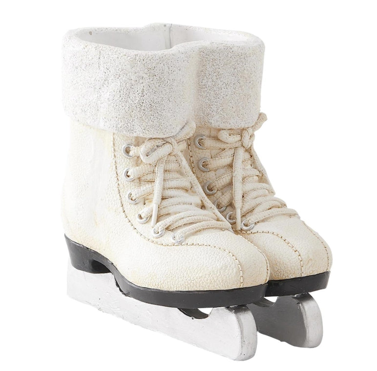 White Resin Pair of Ice Skates