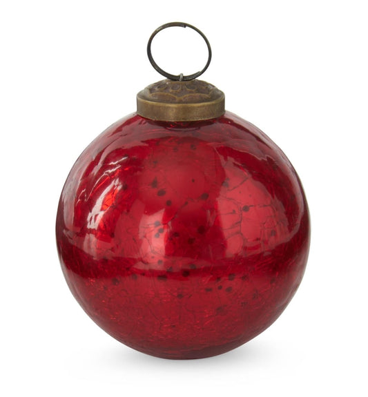Crackled Glass Ornament 3" - 2 Colors