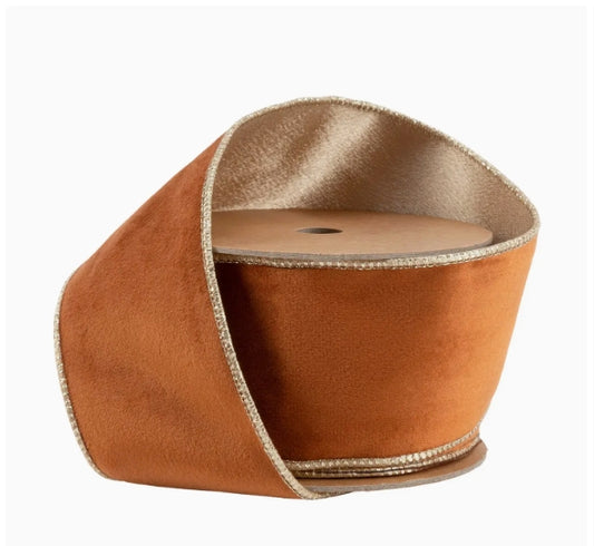 Reversible Velvet Rust Ribbon