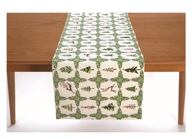 Reindeer and Trees Table Runner - 72"