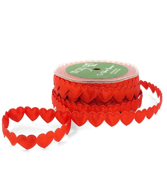 Red Satin Heart Ribbon