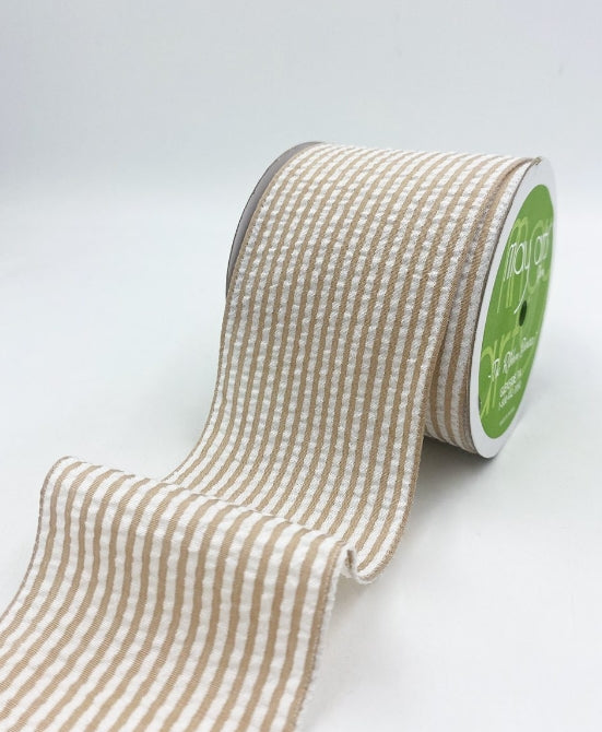 Sand Seersucker Ribbon