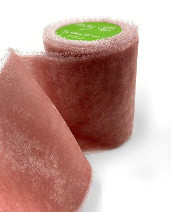 Silk Velvet Ribbon with Frayed Edge