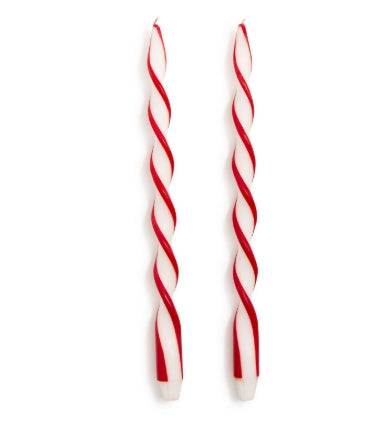Red Candle Twisted Taper Set of 2 - 15.75"