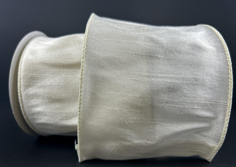 Ivory Dupioni Ribbon - 4"x10yds.