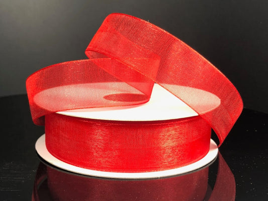 Red Organza Ribbon - 7/8"x25yds.