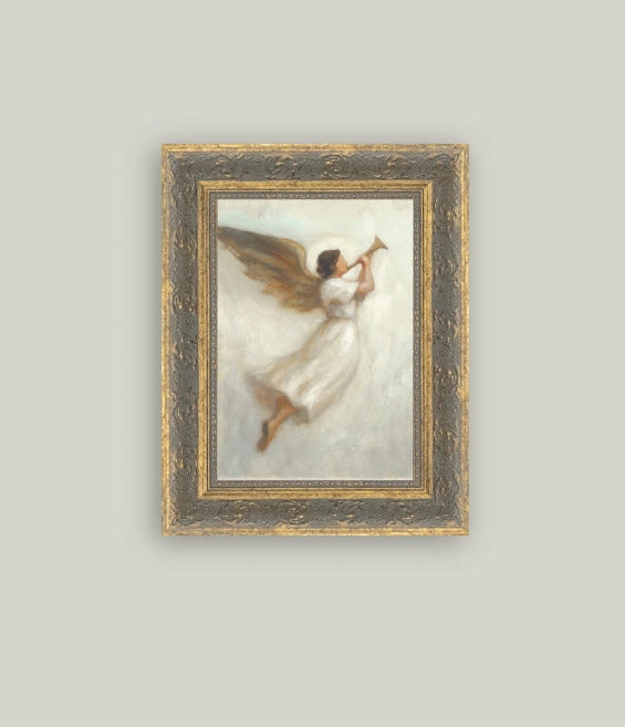 Trumpeting Angel Framed Art - 3 Sizes