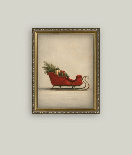 Open Sleigh Framed Art - 12"x16"