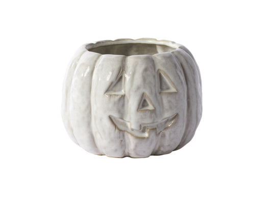 Glazed Cream Pumpkin Pot - 6.5"x4.75"