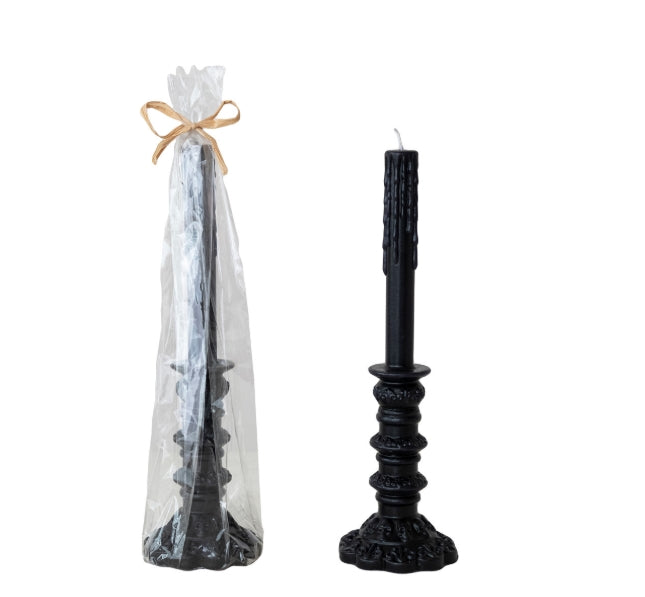 Black Taper Holder Shape Candle - 10"