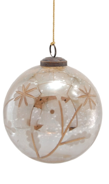 Star Etched Silver Mercury Glass Ornament - 2 Sizes - Local Pick up on this Item