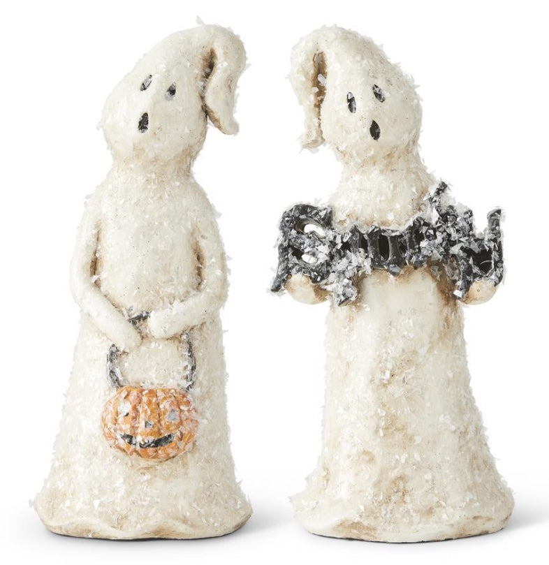 Glittered Halloween Ghost - 7.5" - 2 Styles