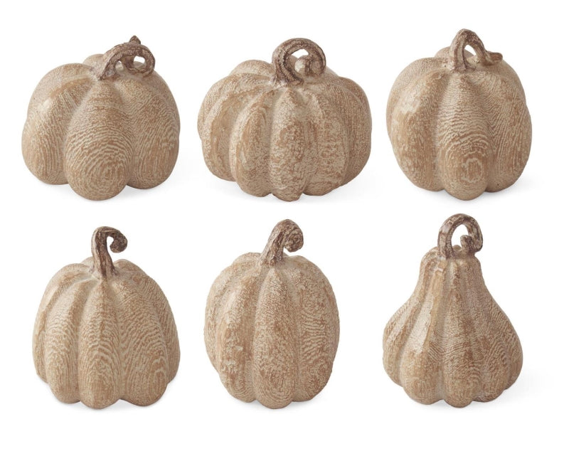 Tan Resin Filler Pumpkins - Set of 6