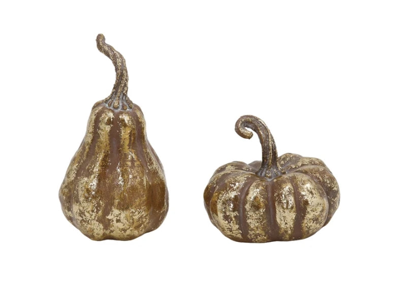 Gold Resin Pumpkin - 4.5" - 2 Styles