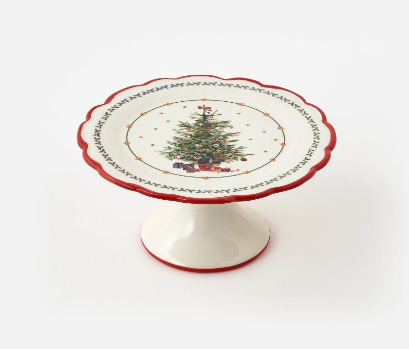 Christmas Tree Pedestal Cake Plate