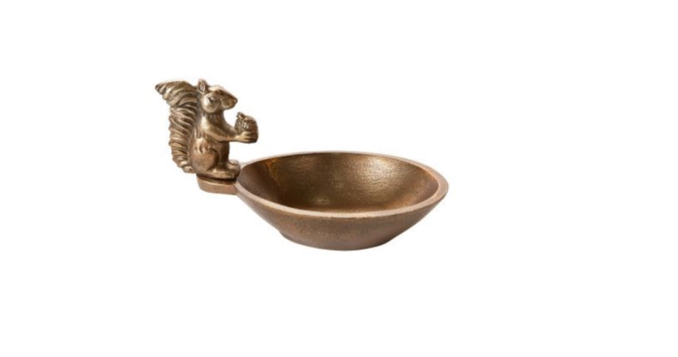 Antique Gold Squirrel Bowl