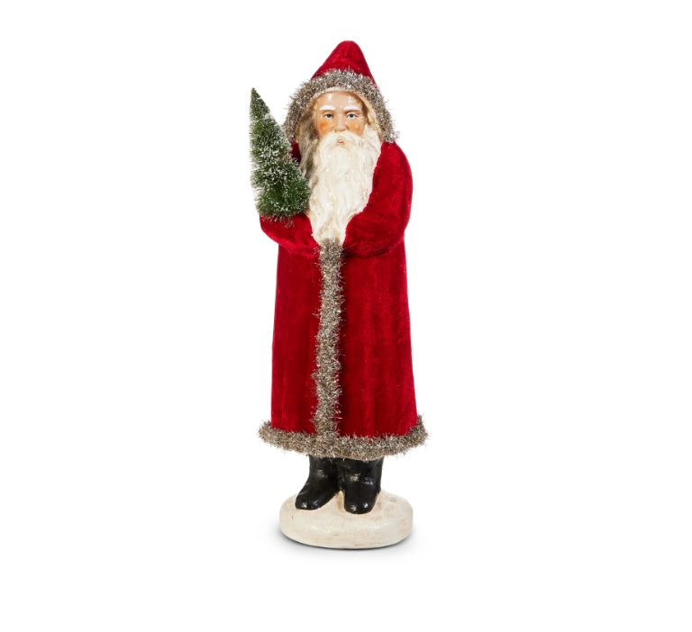 Traditional Red Velvet Santa - 17"