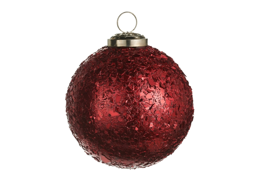 Red Chunky Glittered Ornament - 2 Sizes