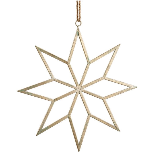 Gold Metal Ornament Star - 2 Sizes