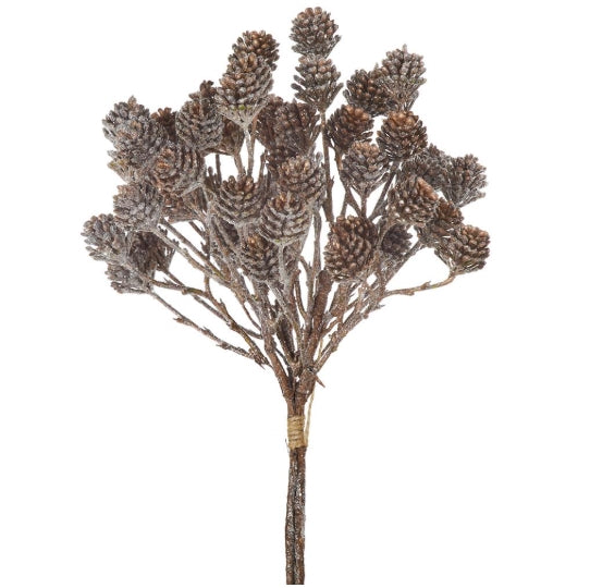 Glittered Brown Pine Cone Bundle - 12"
