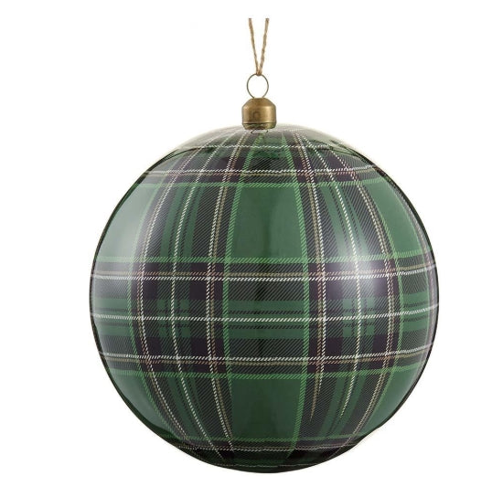 Two Tone Green Plaid Ornament - 2 Sizes