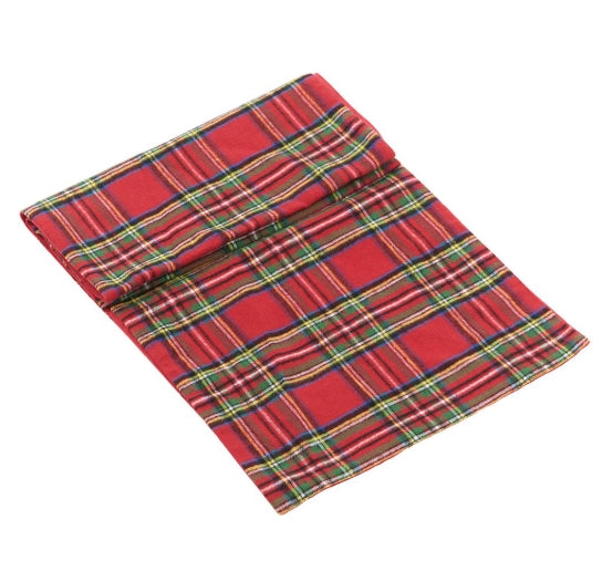 Red Plaid Table Runner - 72"